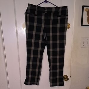 Anthropologie | Plaid Trousers in Black and Gray
